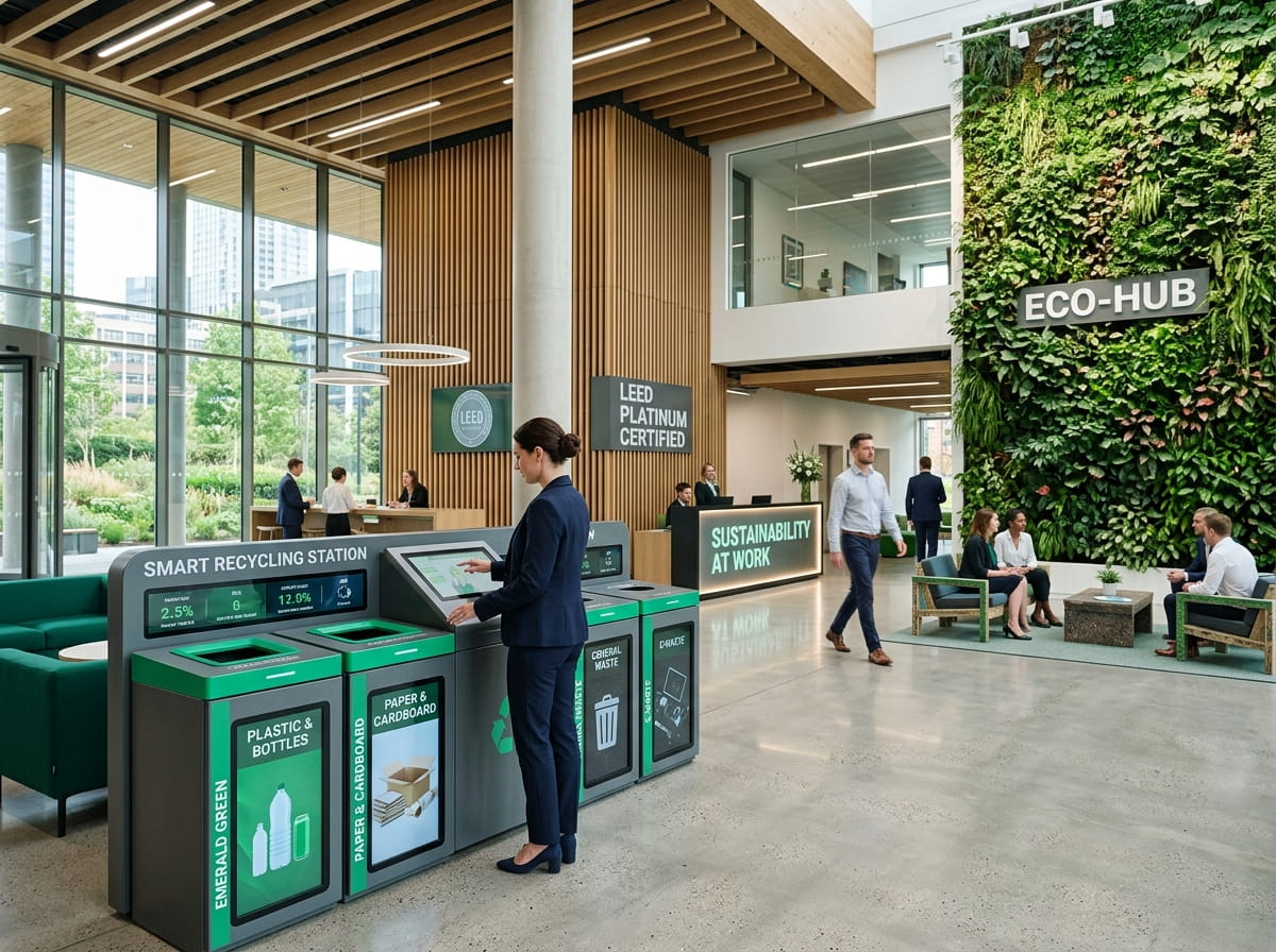 Corporate recycling office waste sorting